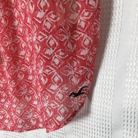 Hollister Floral Pink Sheer Short Sleeve Top XS - Picture 10 of 14